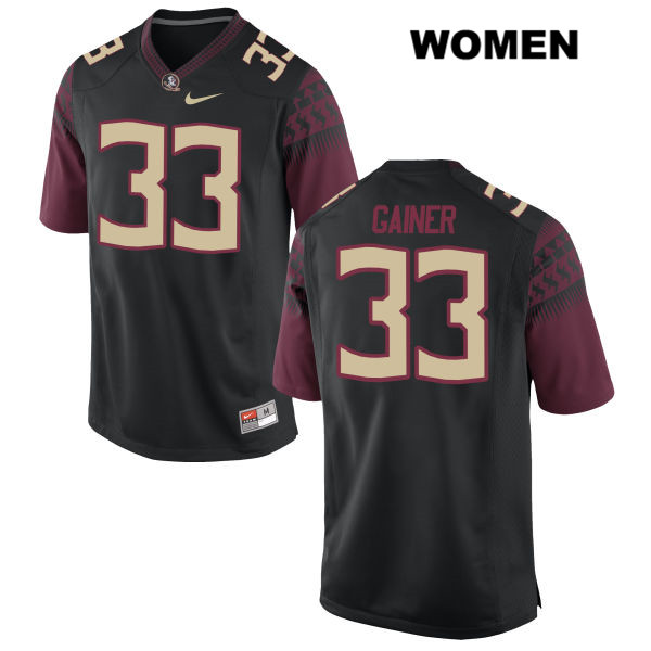 Women's NCAA Nike Florida State Seminoles #33 Amari Gainer College Black Stitched Authentic Football Jersey YBV0469UG